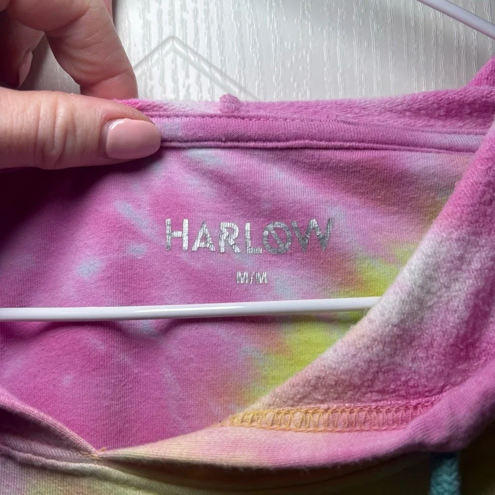 Harlow Tie Dye Spiral Hoodie Soft Viscose Blend‎ Boho Pastel Swirl Sweatshirt M - Picture 3 of 7